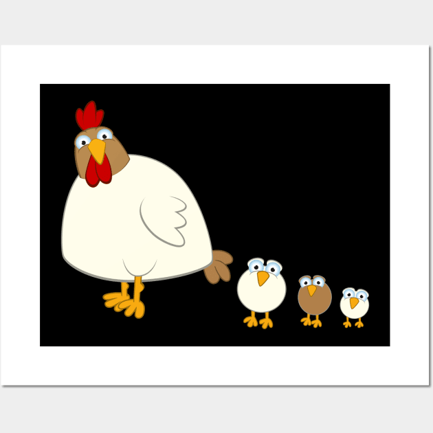 Chicken Family Wall Art by JFDesign123